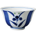 湯呑 ゆのみ 煎茶碗 千茶碗 十草花絵反千茶 青 陶器 湯呑み茶碗 日本製 美濃焼 食洗機対応 電子レンジ対応 食器 和食器 料亭 旅館 ホテル 業務用 来客用 お茶 日本茶 緑茶 桜茶 おしゃれ かわいい