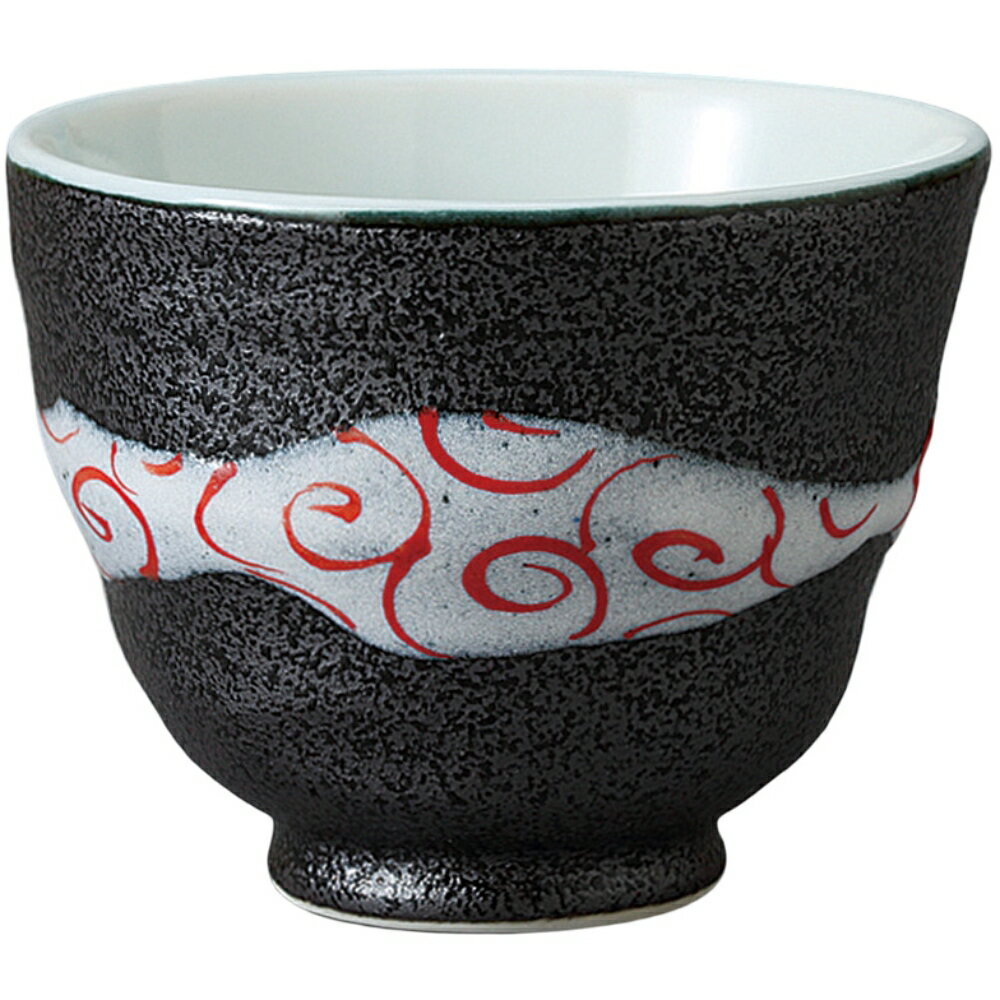 湯呑 ゆのみ 煎茶碗 千茶碗 赤渦紋ゆったり湯呑 陶器 湯呑み茶碗 日本製 美濃焼 食洗機対応 電子レンジ対応 食器 和食器 料亭 旅館 ホテル 業務用 来客用 お茶 日本茶 緑茶 桜茶 おしゃれ かわいい