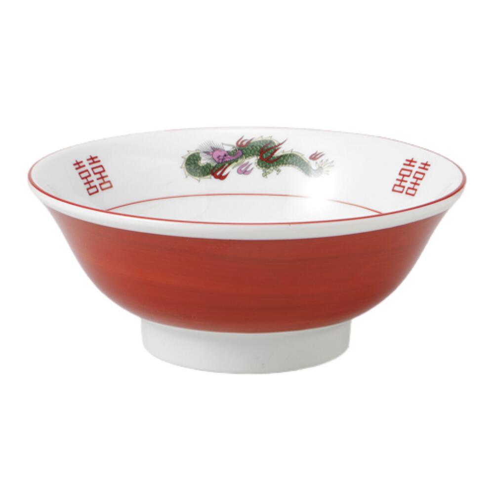 赤巻三ツ竜 6.8高台丼 約21.4cm 中華食器 ラーメン丼 高台 赤巻三ツ竜 6.8高台丼 約21.4cm 中華食器 ラーメン丼 高台