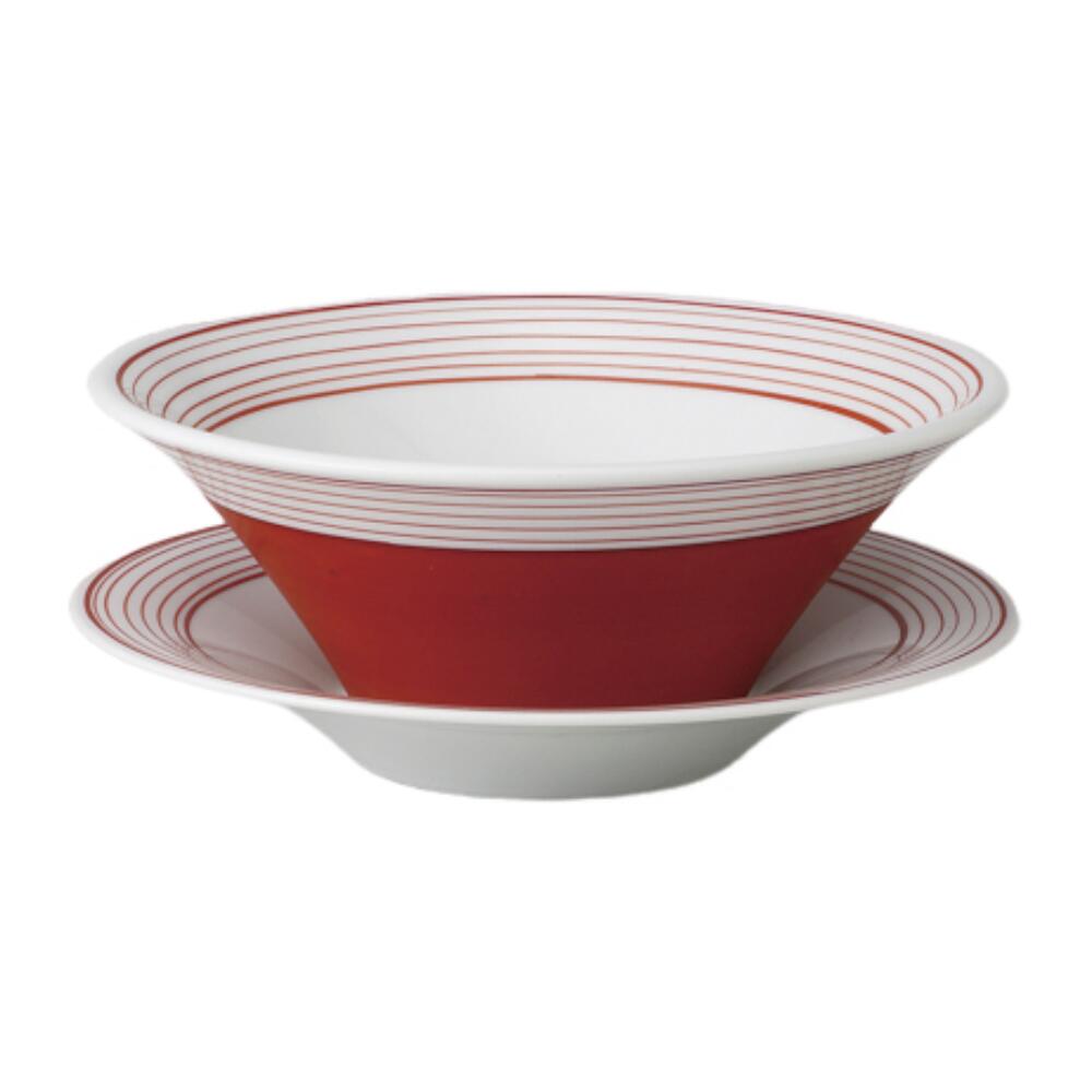 Rakuten - ラーメン どんぶり レッド スクリュー8吋ボール＆レッド スクリュー8吋敷皿 日本製 美濃焼 丼 ドンブリ 丼ぶり 麺鉢 ラーメン鉢 中華そば オシャレ おしゃれ 電子レンジ対応 食洗機対応