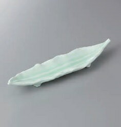 もえぎ葉ラン長皿 付出皿 付き出し皿 突き出し お通し 業務用 長角皿 長い皿 長皿 日本製 美濃焼 おしゃれ 食洗機対応 電子レンジ対応