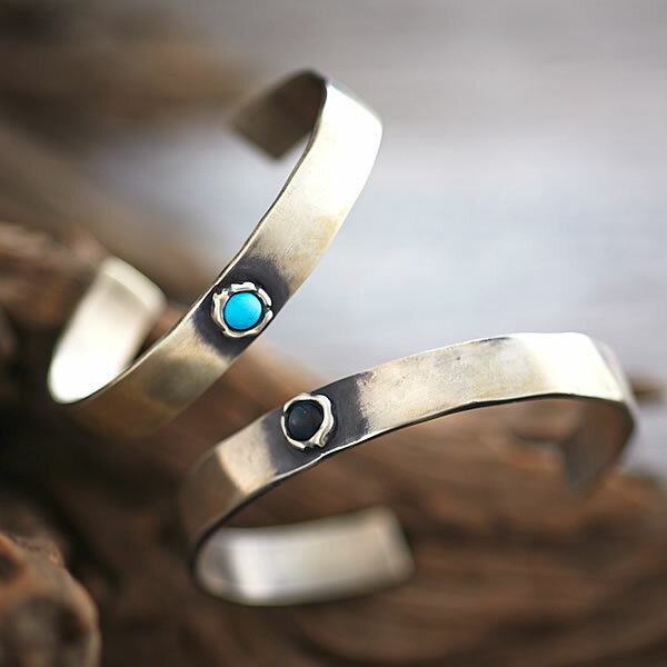 バングル メンズ レディース シルバー Gild ギルド × スタイリスト 石黒亮一 コラボレーション シルバーバングル 天然石 イーグルアイ ターコイズ ペア...