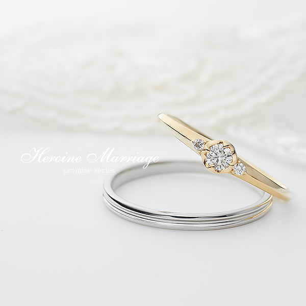 婚約指輪+結婚指輪 ヒロインマリッジ 〜プロミスシリーズ〜 11-4167SV_20-2321K10YG シルバー 刻印無料 偶数号 対応 シンプル ペア 指輪...