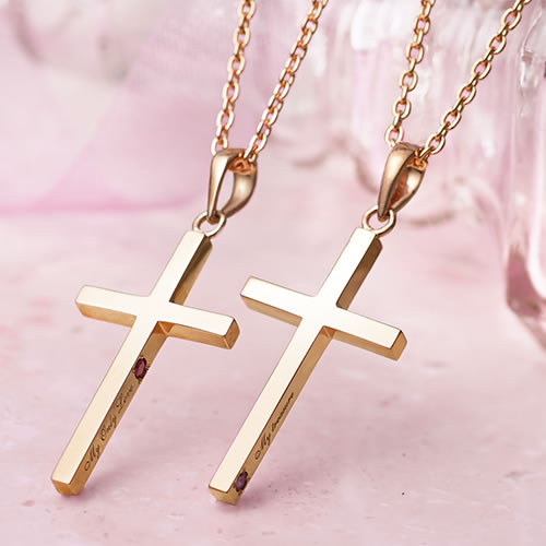 レディース ペアネックレス 大人 誕生石 名入れ セミオーダーメイド 009N-KS-PK-PAIR * レディースペア ネックレス 女性同士 女同士 友達 姉...