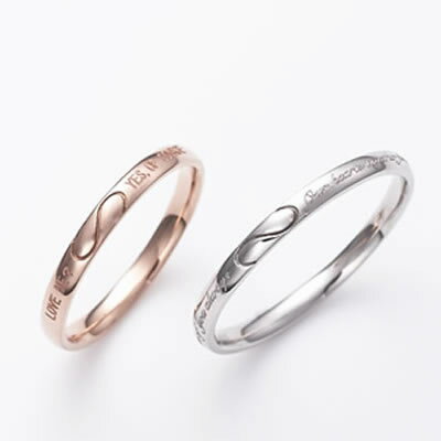 結婚指輪 マリッジリング ペアリング K10 ゴールド 刻印無料 LSR0662PK-WG K10 10K Lovers & Ring True Love ゴールド ペアリング ペア指輪 マリッジリング プロポーズ ピンクゴールド ホワイトゴールド 送料無料 2本セット 二人で1つ