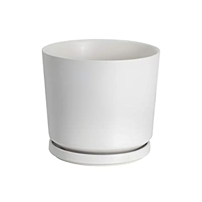 Ekirlin 植木鉢 陶器鉢 プランター 5号 受け皿付き 穴付き 白 おしゃれ 鉢 鉢植え インテリア 部屋 オフィス 室内 飾り 観葉植物 多肉植物 15cm