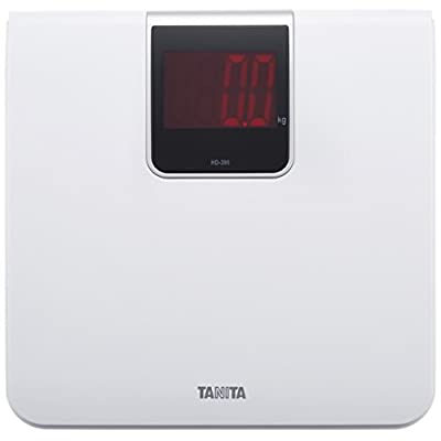 タニタ 体重計 デジタル 大画面 LED ホワイト HD-395 WH 乗るだけで電源オン