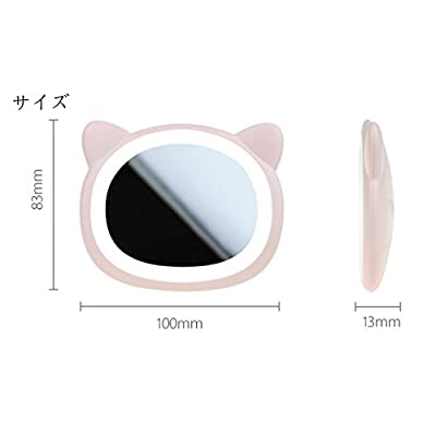 IvyOnly MINIミラー ピンク 化粧鏡 手鏡 LEDライト付き 外出 旅行用 可愛い豚 USB充電式 プレゼント 記念日 お誕生日 お祝い (ピンク豚)