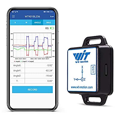 Bluetooth5.0加速度計 傾斜計 WT901BLECL MPU9250高精度9軸ジャイロスコープ 角度（XY0.05°精度） カルマンフィルター付き磁力計 の低電力3軸AHRS IMUセンサー