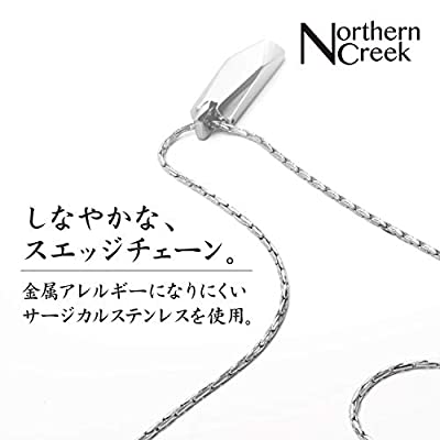 Northern creek メンズ ネックレス タングステン スティック サージカル ステンレス チェーン シルバー 専用ケース付属