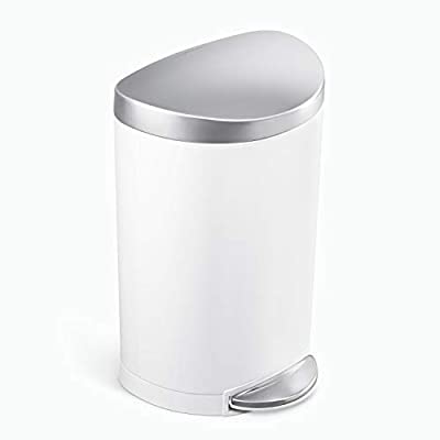 simplehuman セミラウンド ステップ ダストボックス 6L ホワイトスチール CW1835