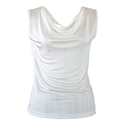 シルク ドレープネック タンクトップ 絹100％ レディース 天然素材 肌に優しい 紫外線対策 カラバリ4色 XL ホワイト