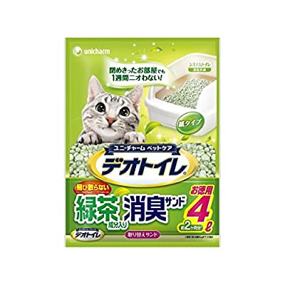 ユニ・チャーム株式会社ペットケアカンパニ デオトイレ 飛び散らない緑茶・消臭サンド4L 4520699680759