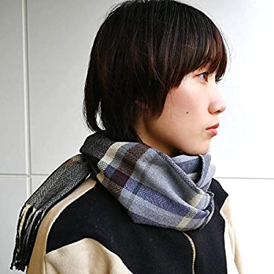 BASIQUENTI [ ベーシックエンチ ] Assort Muffler マフラー チェック ストライプ (レディース/メンズ) フリーサイズ 男女兼用 GRAYBLACKcheck