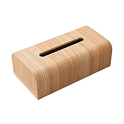 【天然素材】MUMAMI 木製 ティッシュボックス おしゃれな ティッシュケース ティッシュ カバー ケース ナチュラル木目調 約26.5×14×8.5cm (ナチュラル木目調)