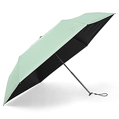 日傘 超軽量（135g） 折りたたみ傘 UVカット 遮光 遮熱 晴雨兼用 折り畳み日傘 300T 高強度カーボンファイバー 収納ポーチ付き ミントグリーン