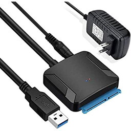 WOSOB SATA USB 変換ケーブル hdd3.5 usb 2.5/3.5インチsata USB変換アダプター SSD HDD データ取り出しSATA3 USB 3.0 変換ケーブル UASP対応 高速転送 最大6TB