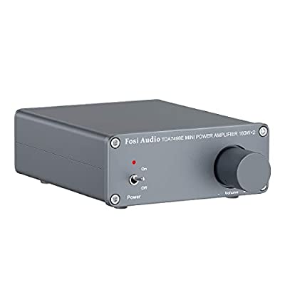 Fosi Audio TDA7498E 2チャンネルステレオオーディオアンプレシーバーホームスピーカー用ミニHi-FiクラスD内蔵アンプ160W x 2 24V電源