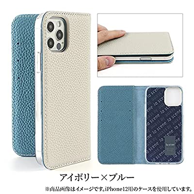 iPhone13 アイボリー×ブルー バイカラー 本革 シュリンクレザーケース iPhoneケース スマホケース 手帳型 カード 収納 カード収納 マグネット レザー スマホカバー アイボリー×ブルー