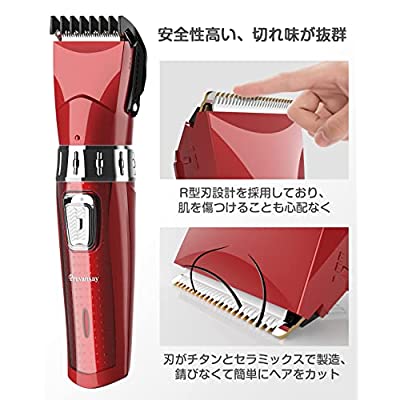 バリカン 電動バリカン ヘアカッター 散髪用 メンズ セルフカット IPX7防水 充電式 刈り高さ調節可能 4-30mm対応 低騒音 子供用 業務用 日本語説明書付き