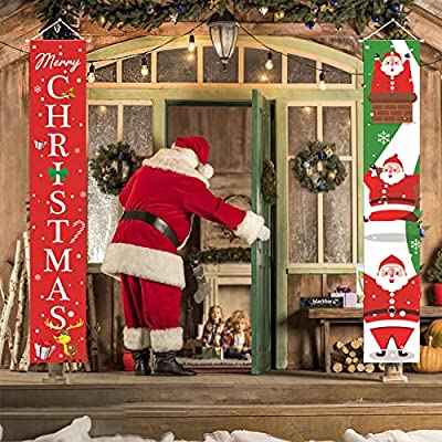 クリスマス バナー 飾り付け クリスマス サンタ 壁飾り ガーランド クリスマスツリー 180*30cm 人気 ショップ インテリア 可愛い お祝い 2種類 (1)