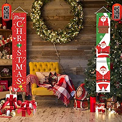 クリスマス バナー 飾り付け クリスマス サンタ 壁飾り ガーランド クリスマスツリー 180*30cm 人気 ショップ インテリア 可愛い お祝い 2種類 (1)