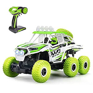 ラジコンカー こども向け オフロード 6WD 六輪駆動 RCカー 1/16 2.4GHz リモコンカー 全地形対応 防振 耐衝撃 防水 子供向け おもちゃ 車 プレゼント 贈り物 (グリーン)