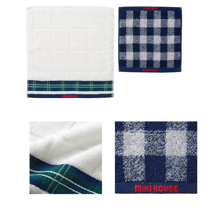 タオルギフトセット【出産祝い・内祝・入学祝・入園祝】(10-8942-268)f60ミキハウス　名前刺繍可能ハンド＆ミニタオルセット【箱入】