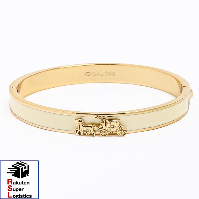 最強配送 コーチ COACH バングル ブレスレット ホース＆キャリッジ レディース オフホワイト ゴールド 335755GLD100 ジュエリー アクセサリー【RSL】