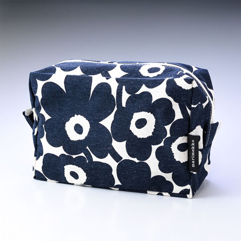 最強配送 マリメッコ marimekko ポーチ 小物入れ コスメティックポーチ 旅行ポーチ ペンケース Unikko ウニッコ ダークブルー×ベージュ 070530 851 北欧 北欧雑貨 北欧デザイン【RSL】