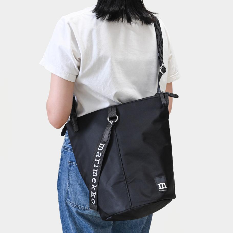 Rakuten - スーパーSALE限定3つエントリーで21倍確定●最強配送 マリメッコ marimekko ショルダーバッグ クロスボディ オール デイ バケット ソリッド レディース ブラック 91271 091271 009 北欧雑貨 北欧デザイン【RSL】