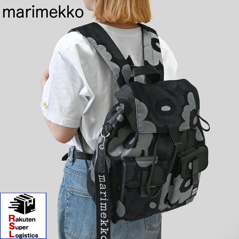 Rakuten - 最強配送 マリメッコ marimekko リュック エブリシング ウニッコ L 花柄 A4収納可 通勤 通学 軽量 レディース バッグ バックパック ブラック グレー ギフト 北欧雑貨 北欧デザイン 94811 094811 990【RSL】
