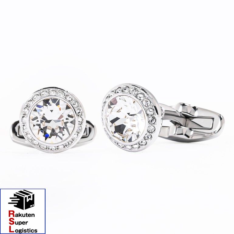 最強配送 スワロフスキー SWAROVSKI カフス メンズ カフリンクス カフスボタン 2026AW Una Angelic ラウンド型 クリア シルバー 5761046 ジュエリー アクセサリー【RSL】
