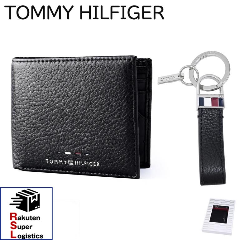 TOMMY HILFIGER - 最強配送 トミーヒルフィガー 高品質ヨーロッパ輸入モデル TOMMY HILFIGER 二つ折り財布 小銭入れなし キーリング ギフトセット プレミアム メンズ ブラック AM0AM12788 BDS BLACK ウォレット 折財布【RSL】