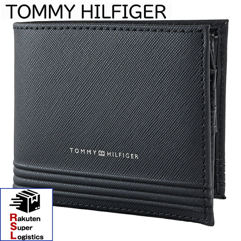 TOMMY HILFIGER - マラソン限定3つエントリーで21倍確定●最強配送 トミーヒルフィガー 高品質ヨーロッパ輸入モデル TOMMY HILFIGER 二つ折り財布 小銭入れ付 フラップ ブラック AM0AM13260 BDS BLACK ウォレット 折財布【RSL】