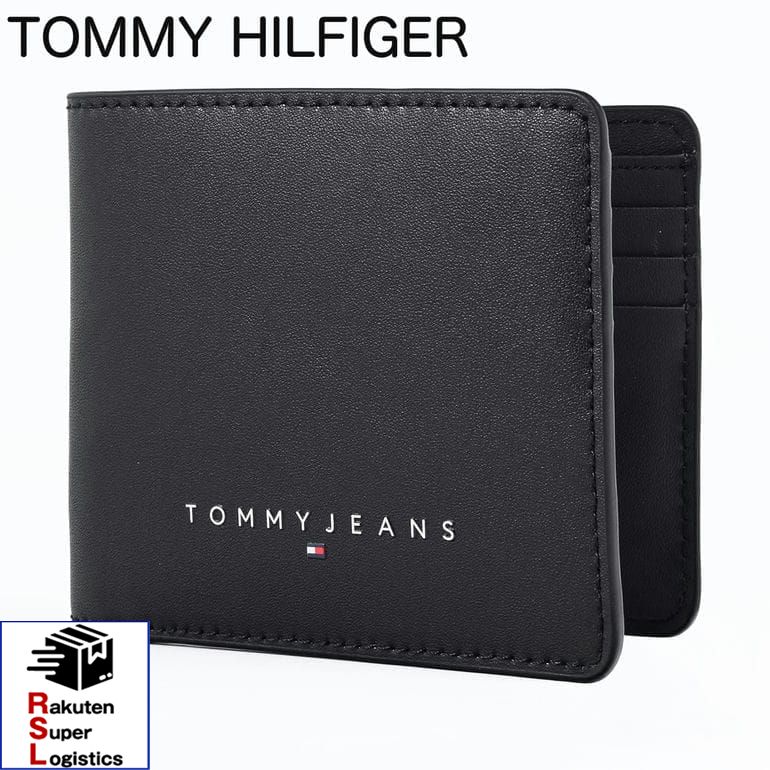 TOMMY HILFIGER - スーパーSALE限定3つエントリーで21倍確定●最強配送 トミーヒルフィガー 高品質ヨーロッパ輸入モデル TOMMY HILFIGER 二つ折り財布 小銭入れなし TOMMY JEANS LINEAR CC WALLET ブラック AM0AM13696 BDS BLACK ウォレット 折財布【RSL】