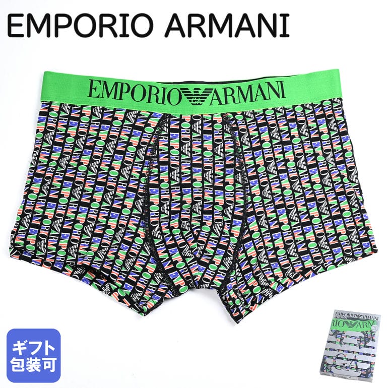 エンポリオ アルマーニ EMPORIO ARMANI 2024SS 下着 アンダーウェア ボクサーパンツ プリントロゴ 全4サイズ メンズ グリーン マルチカラー 111290 4R508 17520 MADE IN ITALY