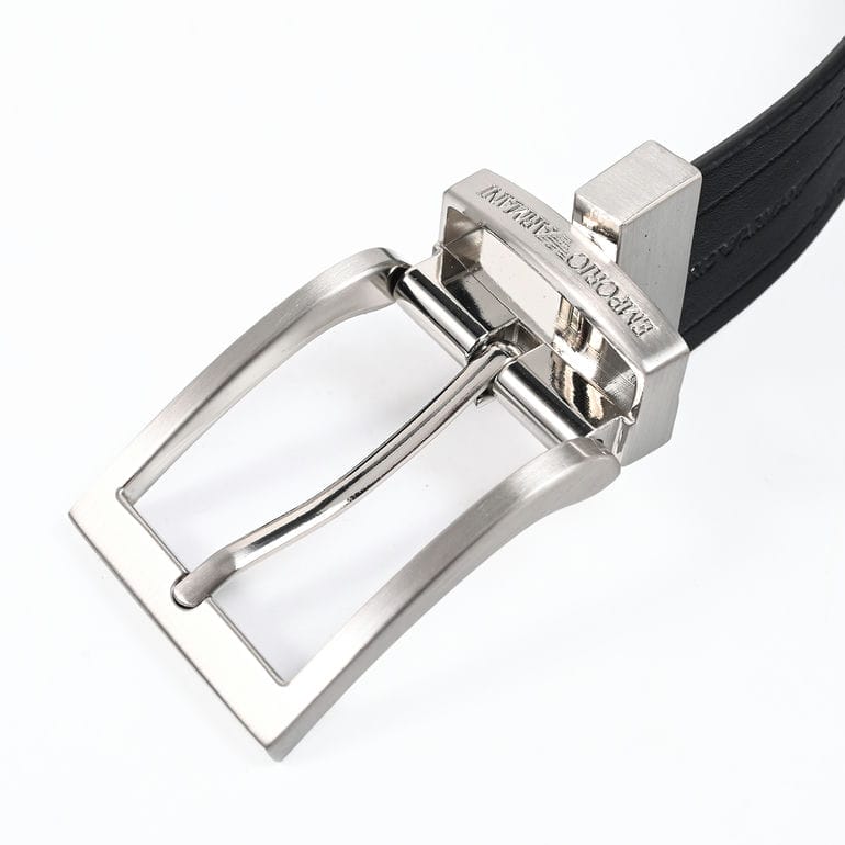 エンポリオ アルマーニ EMPORIO ARMANI ベルト 幅3.5cm 型押しロゴ メンズ ブラッ...