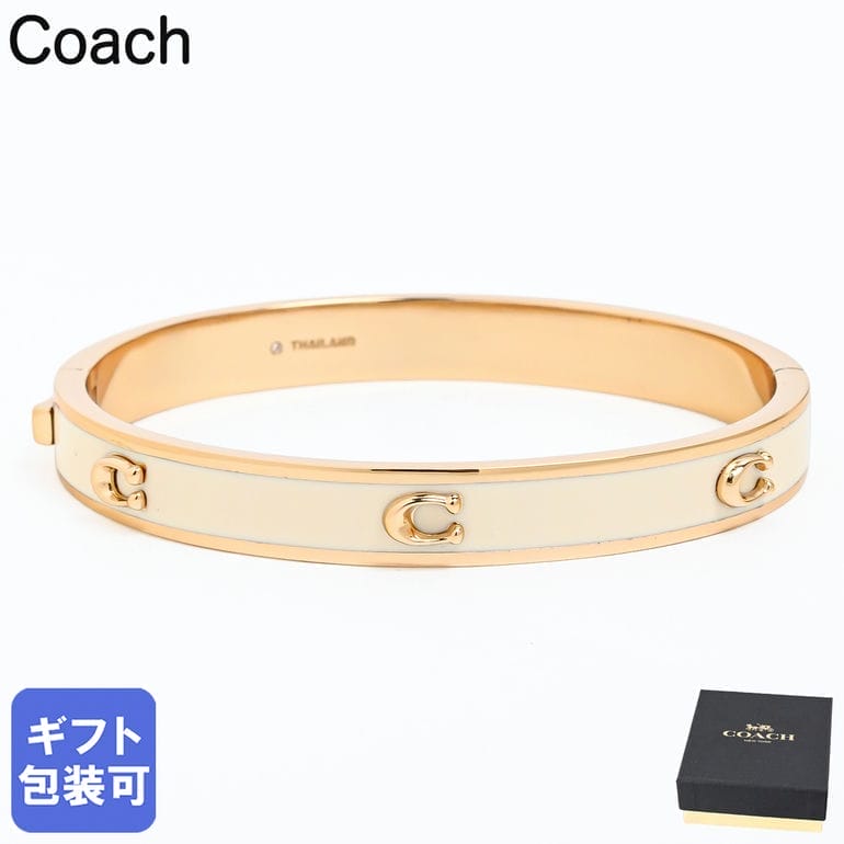 Rakuten - コーチ COACH バングル ブレスレット シグネチャー Cロゴ レディース オフホワイト ゴールド 422719GLD100 ジュエリー アクセサリー【スペシャルラッピング660円(別売り)】