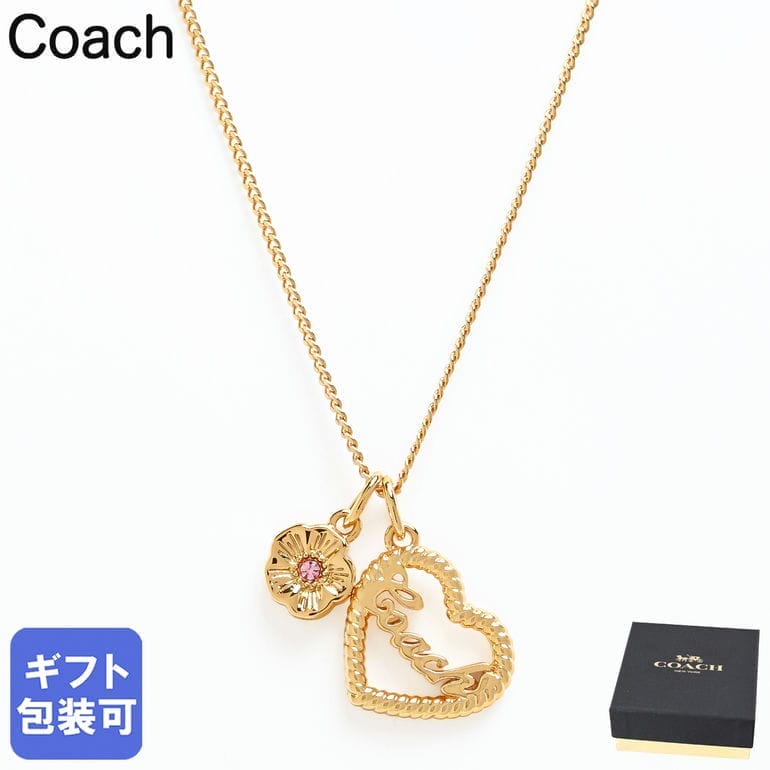 Other - コーチ COACH ネックレス シグネチャー ブランドロゴ ハート ティーローズ フラワー 花 レディース ピンク ゴールド 559712GLD710 ジュエリー アクセサリー【スペシャルラッピング660円(別売り)】