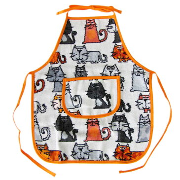 フェイラー FEILER エプロン キッズエプロン 子供用 CATS キャッツ 猫 シナモン オレンジ 37×53cm