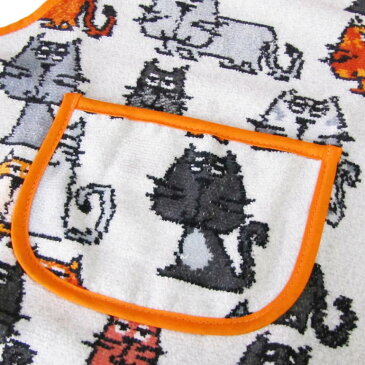 フェイラー FEILER エプロン キッズエプロン 子供用 CATS キャッツ 猫 シナモン オレンジ 37×53cm