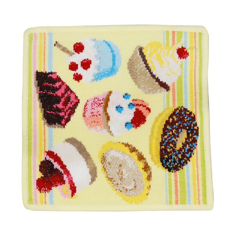 名入れハンカチ 【刺しゅう名入れ可有料】 フェイラー ハンカチ FEILER ハンドタオル タオルハンカチ 25cm CUPCAKES カップケーキ レモン イエロー【スペシャルラッピングB対応(別売り)】 クロネコゆうパケット対応