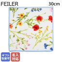 【刺しゅう名入れ可有料】 フェイラー FEILER ハンカチ ハンドタオル レディース フラワーメドウ ブルー 30cm×30cm 【スペシャルラッピング660...