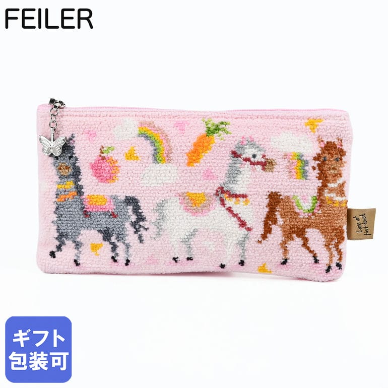 最大20倍！エントリー買いまわり24日20時から★フェイラー FEILER ポーチ コスメポーチ 化粧ポーチ レディース Los Caballos ロス カバロス 馬 ホース ピンク【スペシャルラッピング660円(別売り)】 ネコポス限定
