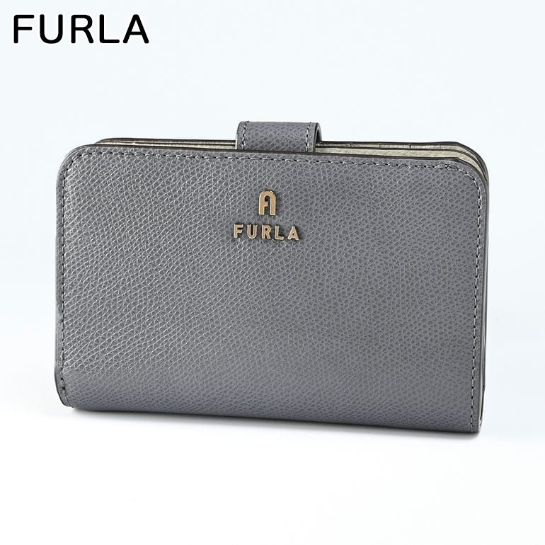 【箔押し名入れ可有料】 フルラ FURLA 二つ折り財布 2023AW レディース CAMELIA カメリア コンパクト SOIL MARMO グレー系×グレージュ系 WP00314 ARE000 2505S 折財布 ウォレット【スペシャルラッピングB対応(別売り)】