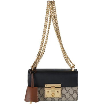 グッチ GUCCI ショルダーバッグ レディース チェーン バッグ パドロック スモール スプリームキャンバス ブラック 409487 KLQJG 9785 母の日 プレゼント 実用的