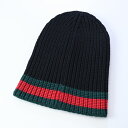 【エントリー10倍★24日20:00から27日9:59】グッチ GUCCI ニットキャップ ニット帽 ウェビングライン メンズ レディース 男女兼用 ブラック 429753 4G206 1000 M