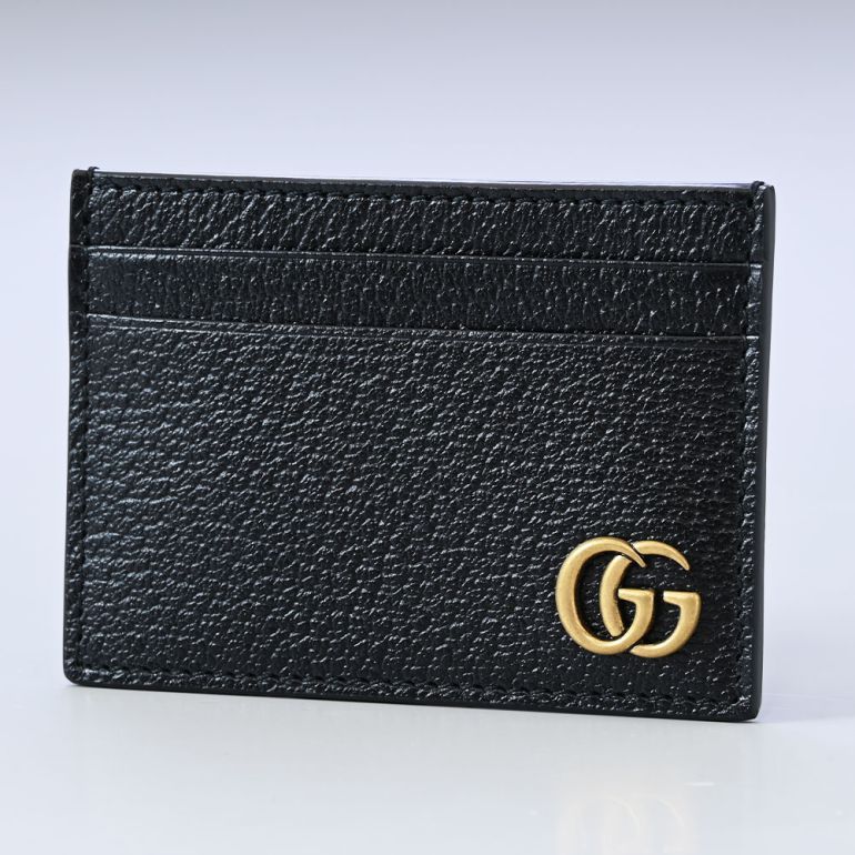 名入れの名刺入れ グッチ GUCCI カードケース 名刺入れ メンズ レディース マネークリップ GGマーモント ブラック 436022 DJ20T 1000 箔押し名入れ可有料 父の日 【スペシャルラッピングB対応(別売り)】