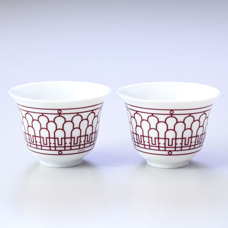 エルメス HERMES Hデコ ルージュ スモールカップ No.1 ペア 62ml 041033P2 【スペシャルラッピング660円(別売り)】｜ 食器 高級のサムネイル